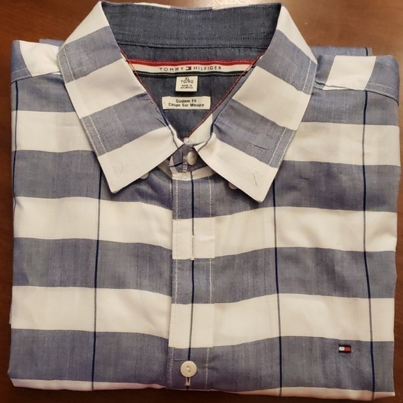 Tommy Hilfiger Custom Fit XL Plaid Button Down EUC - Picture 1 of 8